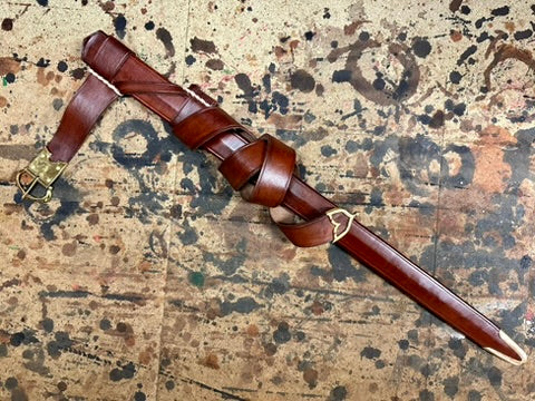 Medieval Z style sword scabbard - Triangular rain flap