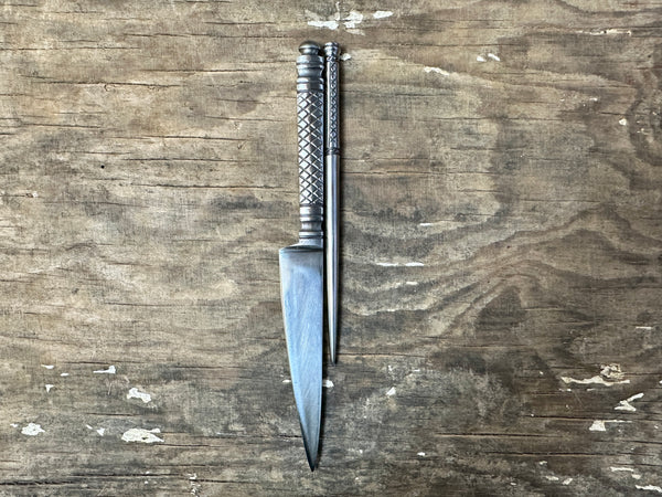 16thC Steel Eating Set in blue