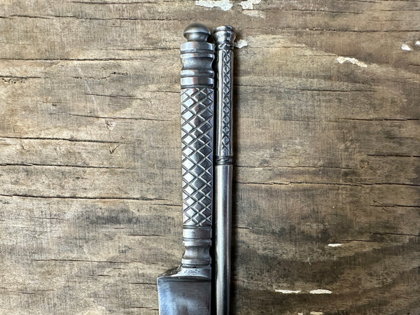 16thC Steel Eating Set in blue