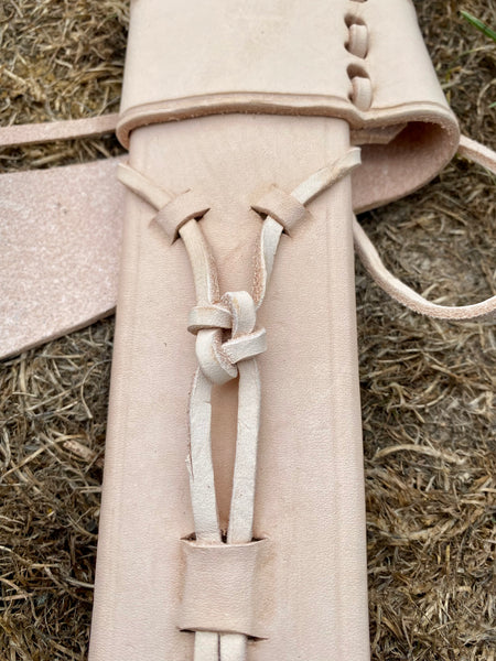 High Medieval X-tied or buckled sword scabbard