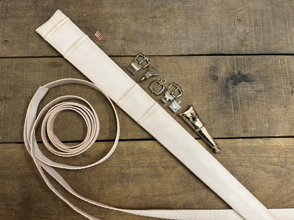 Brescia Spadona sword scabbard and associated belts and bronzeware