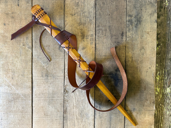 High Medieval X-tied or buckled sword scabbard