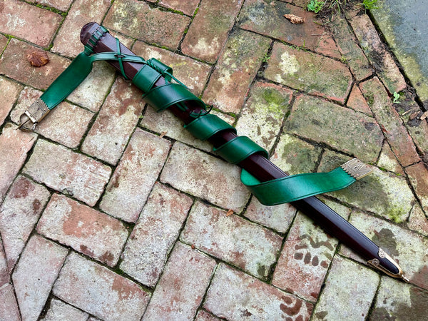 High Medieval X-tied or buckled sword scabbard