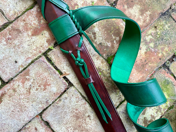 High Medieval X-tied or buckled sword scabbard