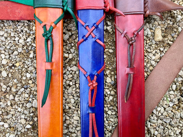High Medieval X-tied or buckled sword scabbard