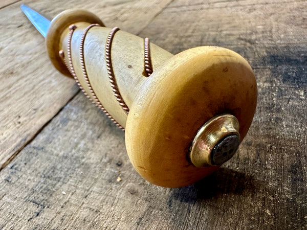 15thC wood and copper rondel