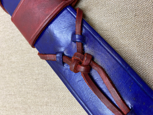 High Medieval X-tied or buckled sword scabbard