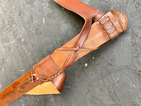 High Medieval X-tied or buckled sword scabbard