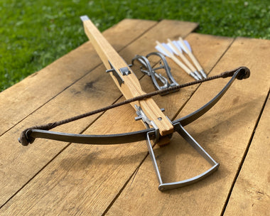 15thC Medieval 'Munition' Crossbow, Bow Irons, 170lb - With Steel Butt Cap