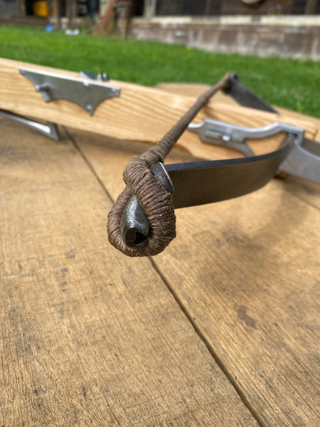 15thC Medieval 'Munition' Crossbow, Bow Irons, 170lb - With Steel Butt Cap