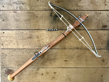 16thC Stonebow with 5 lead shots 