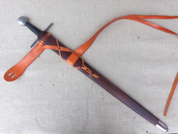 Albion sword scabbard medieval tied chape reenactment 