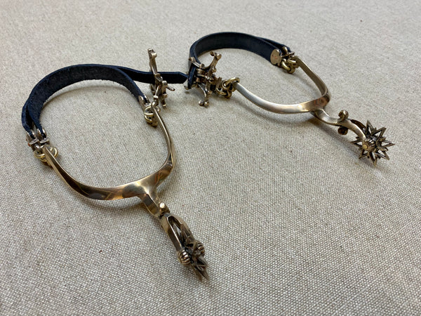 Rowel spurs bronze leather 