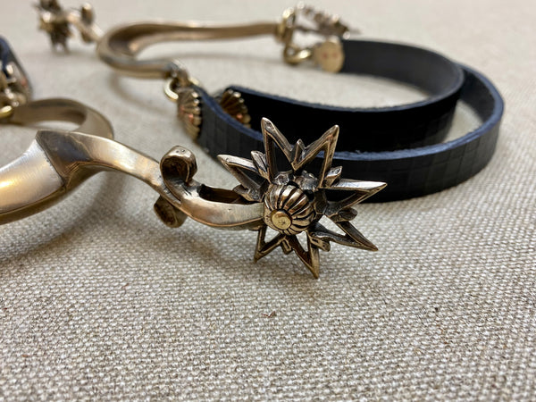 Rowel spurs bronze leather 