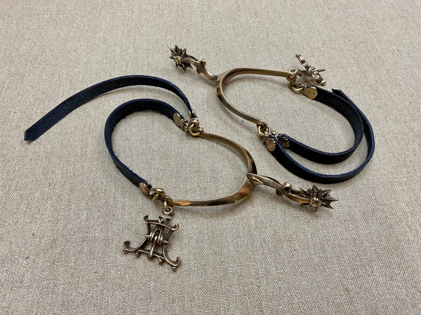 Rowel spurs bronze leather 