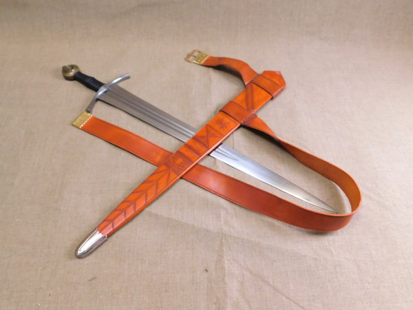 medieval integrated sword scabbard reenactment 